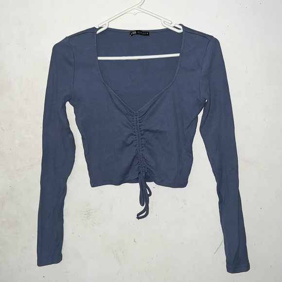 Zara drawstring long sleeve top - Picture 1 of 7